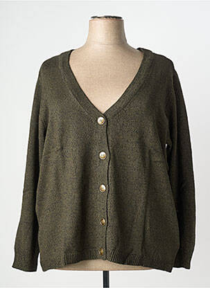 Gilet manches longues stretch vert SHEEGO femme