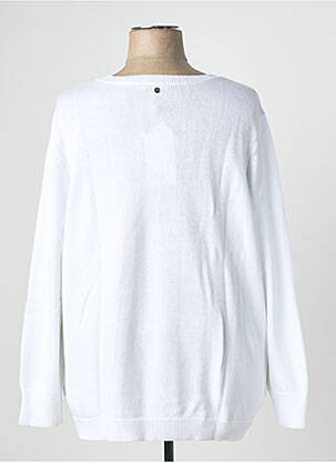 Pull maille souple et aérée manches longues blanc SHEEGO femme