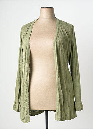 Gilet manches longues stretch vert SHEEGO femme
