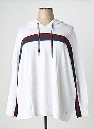 Pull coupe cintrée manches longues blanc SHEEGO femme