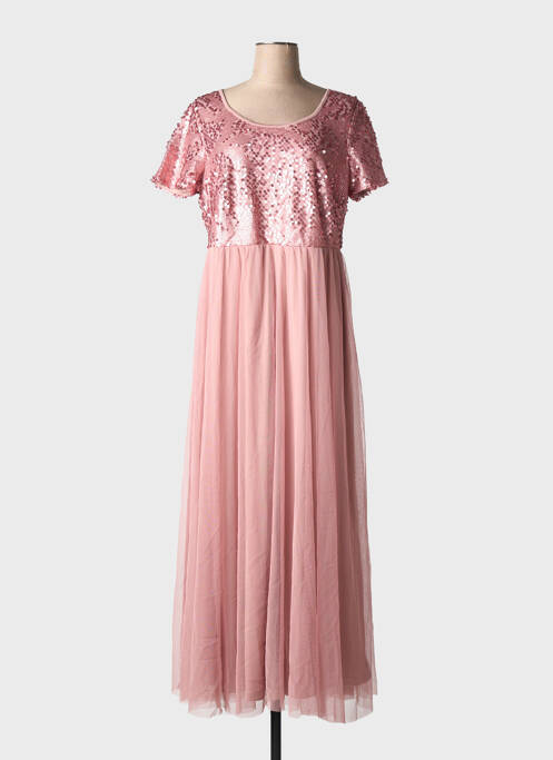 Robe longue manches courtes manches courtes rose SHEEGO femme