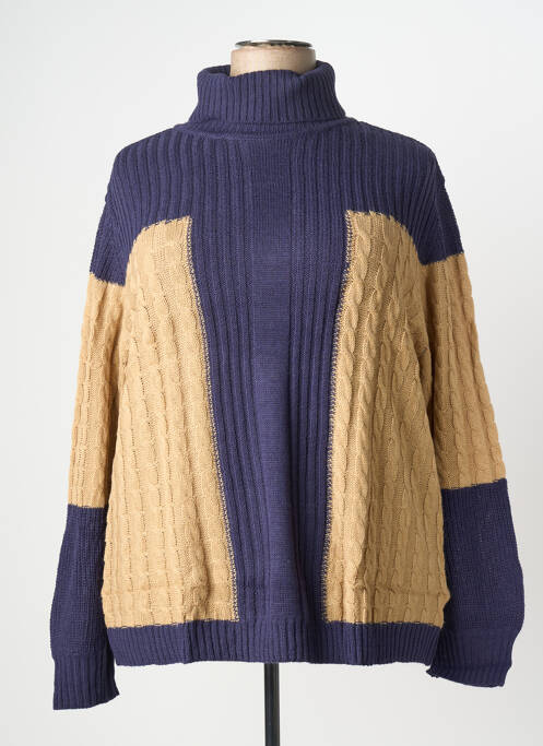 Pull col roulé bleu SHEEGO femme