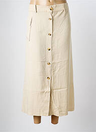 Jupe longue coupe évasée beige SYSTEMACTION femme