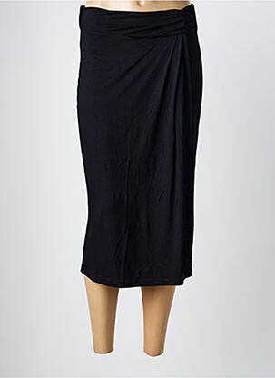 Jupe longue taille élastique noir SYSTEMACTION femme