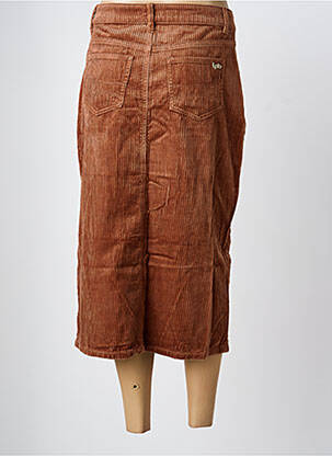 Jupe mi-longue coupe droite marron LPB femme