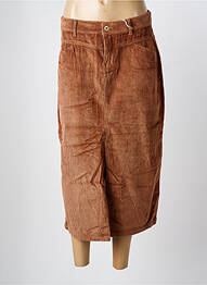 Jupe mi-longue coupe droite marron LPB femme