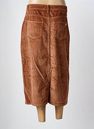 Jupe mi-longue coupe droite marron LPB femme