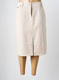 Jupe mi-longue coupe droite beige PAZ TORRAS femme