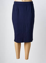 Jupe mi-longue coupe droite bleu SIGNATURE femme