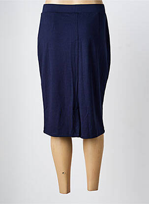 Jupe mi-longue coupe droite bleu SIGNATURE femme