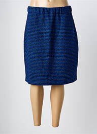 Jupe mi-longue coupe droite bleu SIGNATURE femme