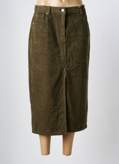 Jupe mi-longue taille haute vert C'EST BEAU LA VIE femme