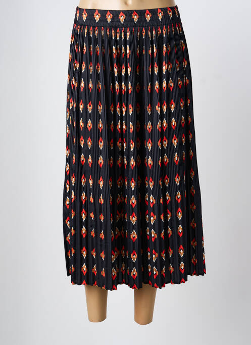 Jupe longue imprimé fantaisie noir SYSTEMACTION femme