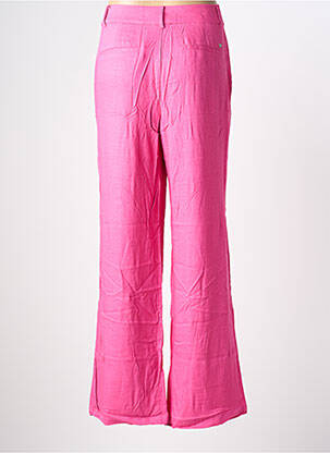 Pantalon large tissage crêpe taille haute rose LES P'TITES BOMBES femme