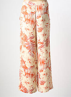 Pantalon droit tissage popeline taille haute beige LES P'TITES BOMBES femme