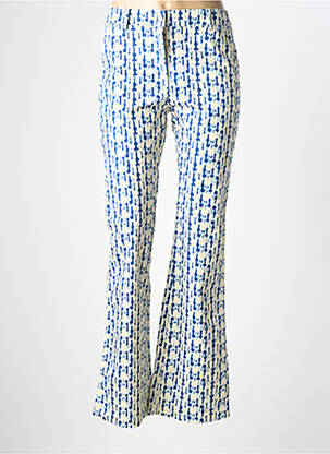 Pantalon flare stretch taille haute bleu LES P'TITES BOMBES femme