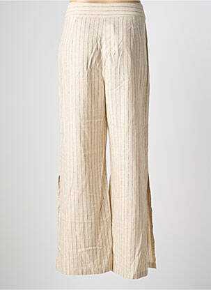 Pantalon large fermeture zip latéral beige SYSTEMACTION femme