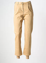 Pantalon 7/8 taille haute taille haute beige fonce GARCIA femme