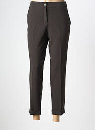 Pantalon 7/8 taille à pinces taille normale marron PAZ TORRAS femme