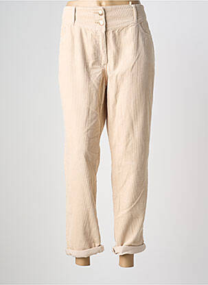 Pantalon droit stretch taille normale beige C'EST BEAU LA VIE femme