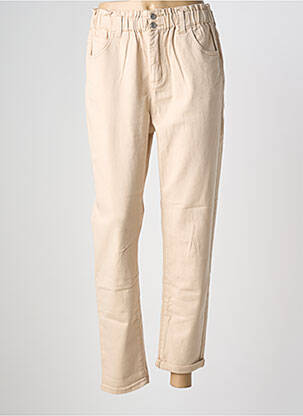 Jeans coupe droite taille haute taille haute beige C'EST BEAU LA VIE femme