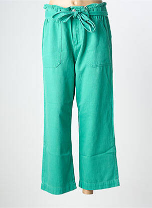 Jeans coupe large poches taille haute vert C'EST BEAU LA VIE femme