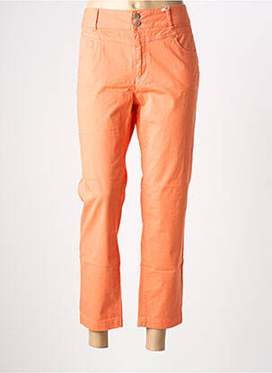 Pantalon 7/8 tissage popeline taille normale orange C'EST BEAU LA VIE femme