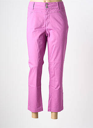 Pantalon 7/8 tissage popeline taille normale violet C'EST BEAU LA VIE femme