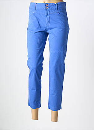 Pantalon 7/8 tissage popeline taille normale bleu C'EST BEAU LA VIE femme