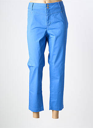 Pantalon 7/8 tissage popeline taille normale bleu C'EST BEAU LA VIE femme