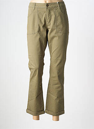 Pantalon droit fermeture zippée sous rabat boutonné vert LES P'TITES BOMBES fille