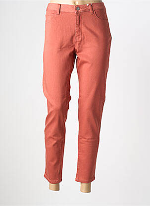 Pantalon 7/8 tissage popeline taille normale orange C'EST BEAU LA VIE femme