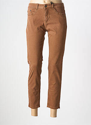 Jeans coupe slim stretch taille normale marron JENSEN femme