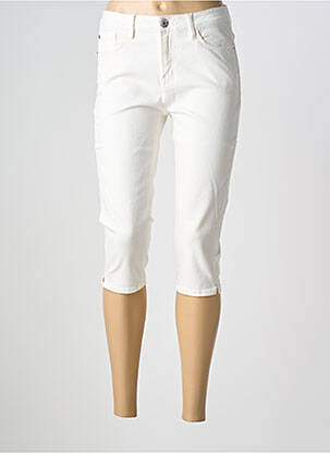 Corsaire tissage denim taille basse blanc GARCIA femme
