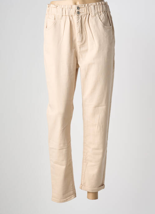 Jeans coupe droite taille haute taille haute beige C'EST BEAU LA VIE femme