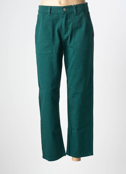 Jeans coupe droite stretch taille normale vert C'EST BEAU LA VIE femme