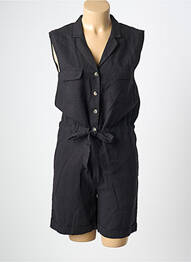 Combishort tissage popeline manches courtes noir C'EST BEAU LA VIE femme