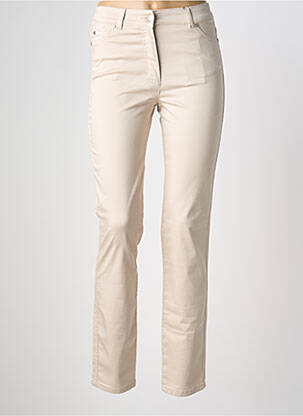 Pantalon slim tissage popeline taille normale beige OLSEN femme