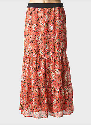 Jupe longue tissage crêpe orange GARCIA femme