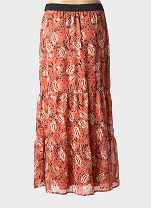 Jupe longue tissage crêpe orange GARCIA femme
