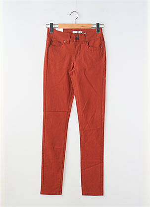 Pantalon slim tissage popeline taille normale orange FRANSA femme