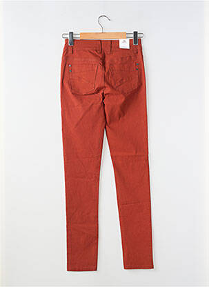 Pantalon slim tissage popeline taille normale orange FRANSA femme