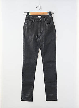 Pantalon slim tissage enduit taille normale noir C'EST BEAU LA VIE femme