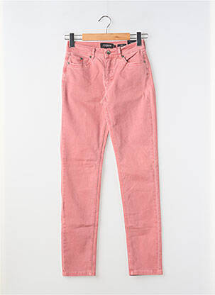 Pantalon slim tissage popeline taille normale rose JENSEN femme