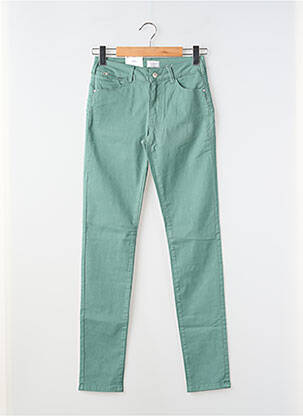 Pantalon slim tissage popeline taille normale vert C'EST BEAU LA VIE femme