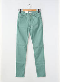 Pantalon slim tissage popeline taille normale vert C'EST BEAU LA VIE femme