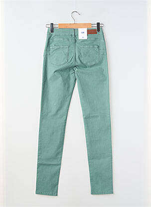 Pantalon slim tissage popeline taille normale vert C'EST BEAU LA VIE femme