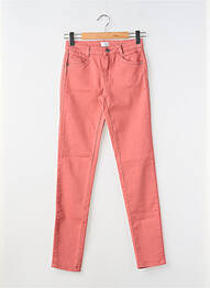 Pantalon slim tissage popeline taille normale rose C'EST BEAU LA VIE femme