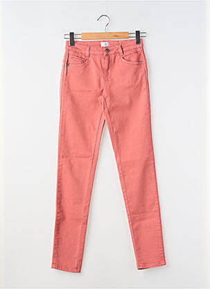 Pantalon slim tissage popeline taille normale rose C'EST BEAU LA VIE femme