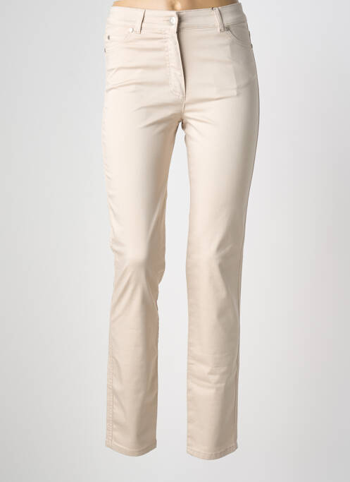 Pantalon slim tissage popeline taille normale beige OLSEN femme